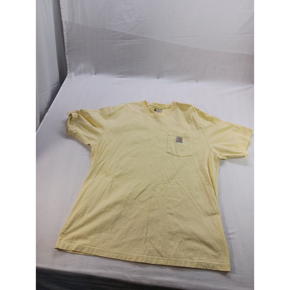Carhartt T-Shirt Mens Size XL Yellow Loose Fit Pocket Workwear Casual Tee
